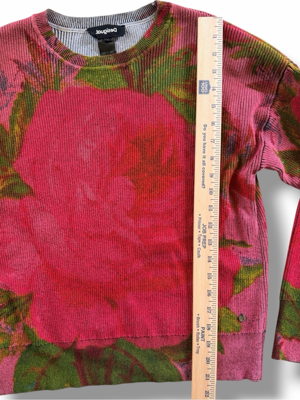 Desigual Knit Flower Ribbed Sweater Size Large - Picture 9 of 9
